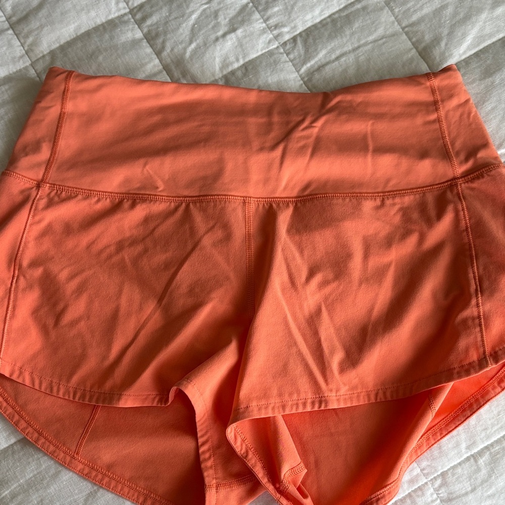 lululemon athletica Vibrant Orange Athletic Shorts